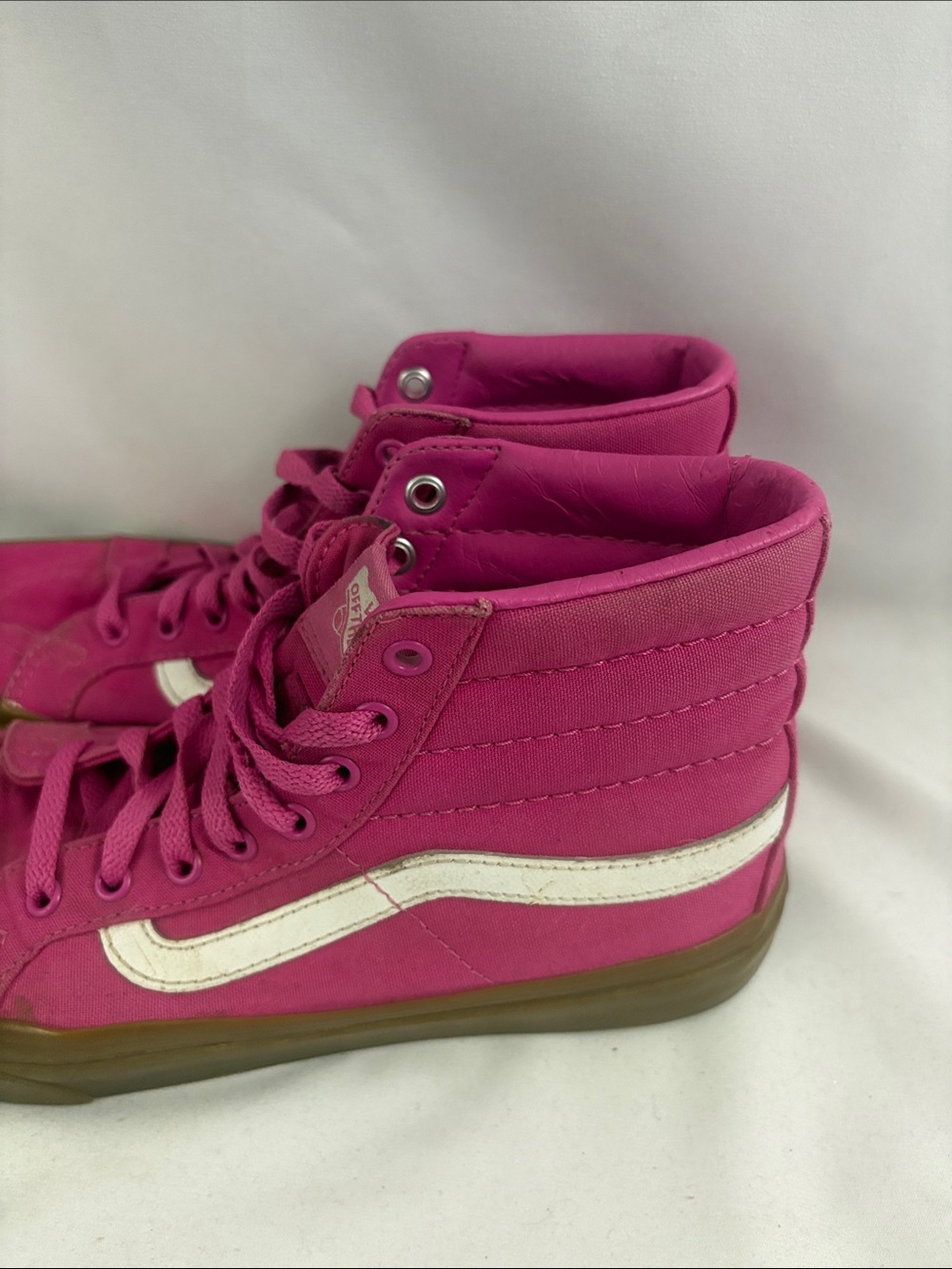 Vans Womens Hightop Shoes Size 9 Pink Sneakers Skateboard - Picture 6 of 13